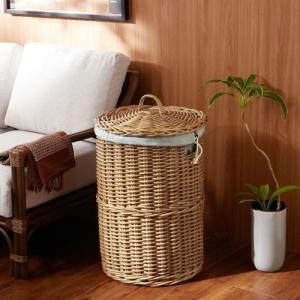 ラタンの内布付きバスケットの商品写真