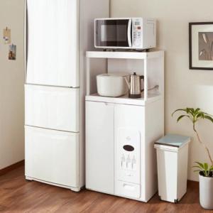 たくさん入る米びつ付きレンジ台