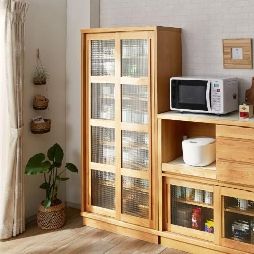 天然木引き戸のカップボードの商品写真