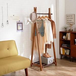 天然木の折り畳みハンガーラックの商品写真