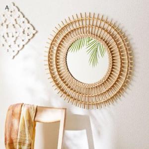 ラタンのウォールミラー【選べる3タイプ】の商品写真