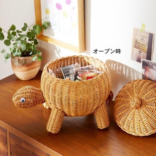 カメのラタンバスケットの商品写真