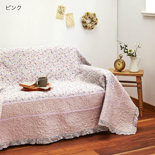 小花柄とマルチドットのマルチカバーの商品写真