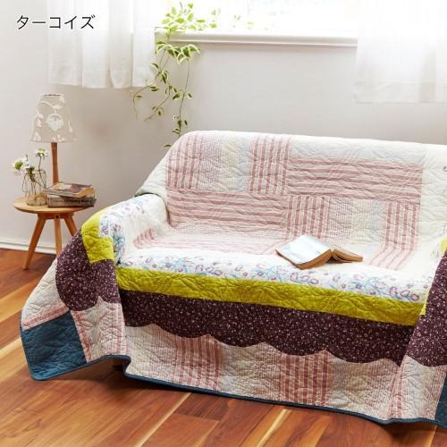 パッチワークキルトのマルチカバーの商品写真