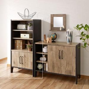 組立簡単ヴィンテージ調ハイキャビネットの商品写真