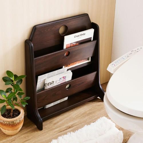 ニレ材の薄型マガジンラックの商品写真