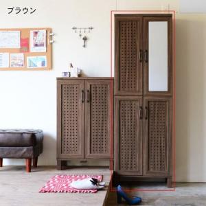 通気性の良いミラー付きシューズボックスの商品写真