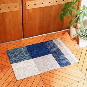 ブロック柄の泥落とし屋外玄関マットの商品写真
