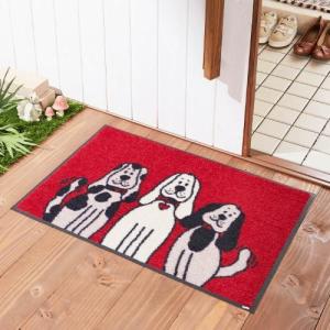 3匹の犬柄の泥落とし屋外玄関マットの商品写真
