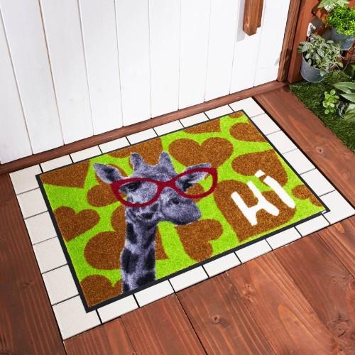 hi!きりん柄の泥落とし屋外玄関マットの商品写真