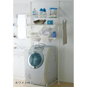 簡単突っ張り木目調ランドリーラックの商品写真