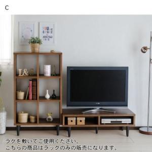 ウォルナット材のシンプルオープンラックの商品写真