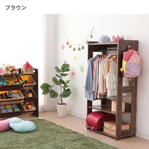 木目調コンパクトハンガーラック<幅60cm>の商品写真
