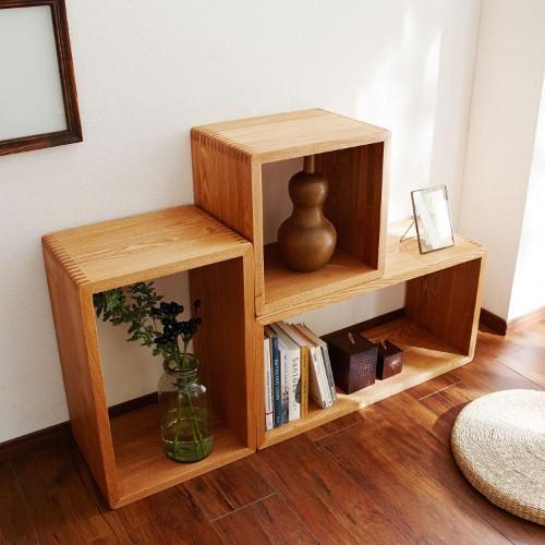 タモ材のオープンラックの商品写真