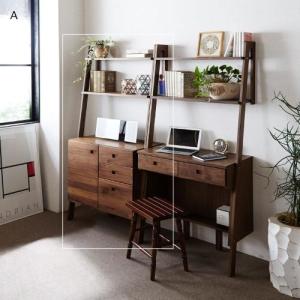 ウォルナット材の収納シェルフキャビネットの商品写真