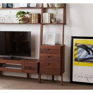 ウォルナット材の壁面収納シェルフチェストの商品写真