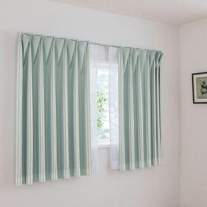 ストライプ柄のカーテン・レース4枚セット(形状記憶・2級遮光・遮熱)の商品写真