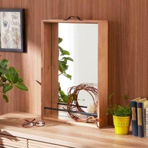 ディスプレイ棚付きスタンドミラー<幅40cm>の商品写真