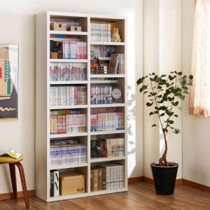 ダブル棚板の木目調本棚・オープンラック<棚のみ/チェスト付き>の商品写真