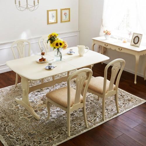 エレガント調伸長式ダイニングテーブル<4人用~6人用>の商品写真