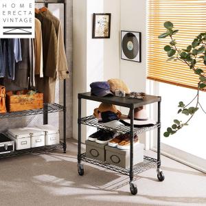 スチール天板のヴィンテージ調ワゴンの商品写真