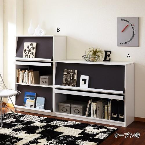 フラップ扉のツートンディスプレイラックの商品写真