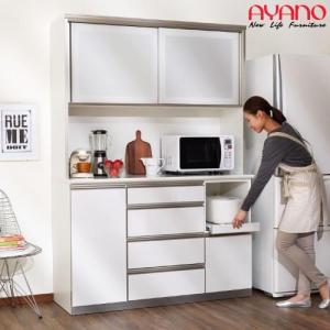 【受注生産】奥行が選べるミドルハイカウンターのキッチンボード(高さ202cm)