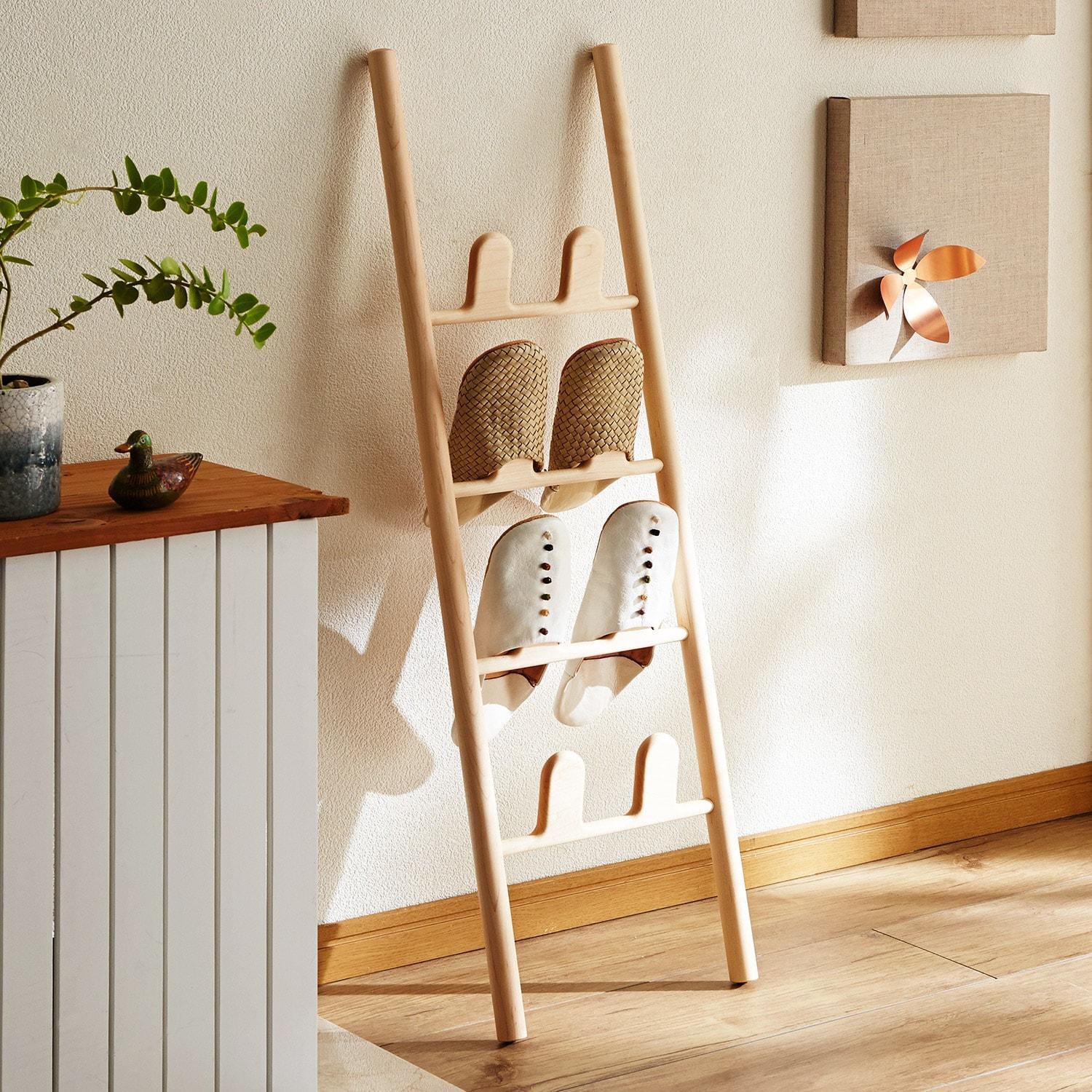 メープル材のスリッパラック(リーフラック)の商品写真