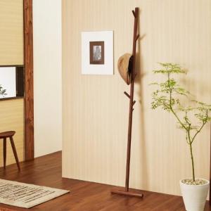 ウォルナット材の立て掛け式コートハンガー(ツリ-ラック)の商品写真
