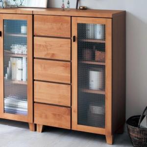 アルダー材の引出し付きハイタイプキャビネットの商品写真