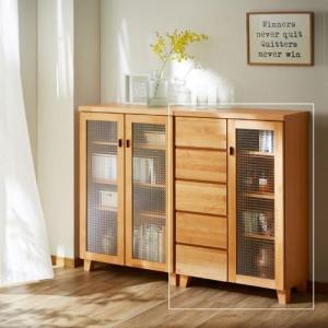 アルダー材の引出し付きハイタイプキャビネットの商品写真