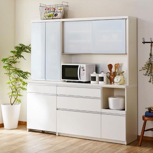 奥行が選べるガラス扉のカップボード(ダストボックス収納)の商品写真