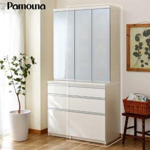 奥行が選べるガラス扉のカップボード(チェスト)