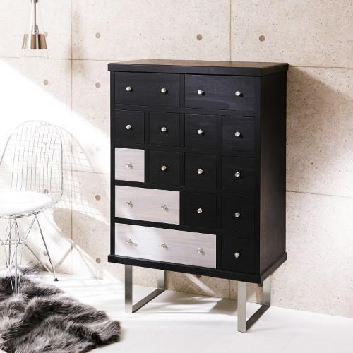 【カラーオーダー】スチール脚のモダン桐チェスト(ハイタイプ)の商品写真