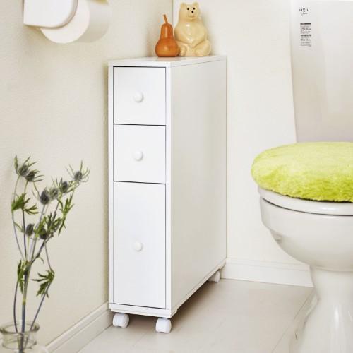 キャスター付きスリムトイレ収納ラック<幅16cm>の商品写真