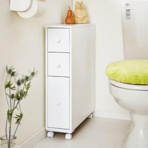 キャスター付きスリムトイレ収納ラック<幅16cm>の商品写真