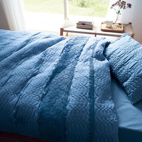 レース付きキルトの綿100%2WAY布団カバー3点セットの商品写真