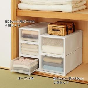 側面スッキリ!スルッと開閉レール付き押入れ収納ケースセット【奥行74cm】の商品写真