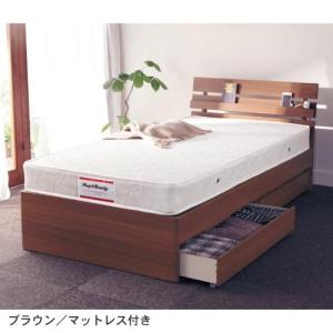 木目調の引出し付きベッドの商品写真