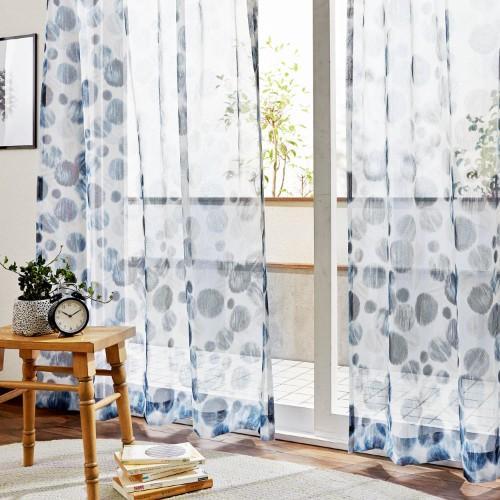 【99サイズ】水彩タッチの透け感が綺麗なレースカーテン[日本製]の商品写真