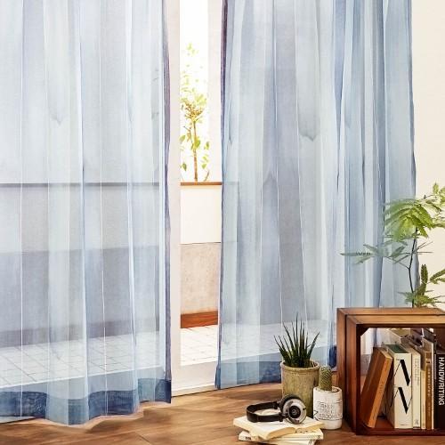 【99サイズ】水彩タッチの透け感が綺麗なレースカーテン「ボラル」の商品写真