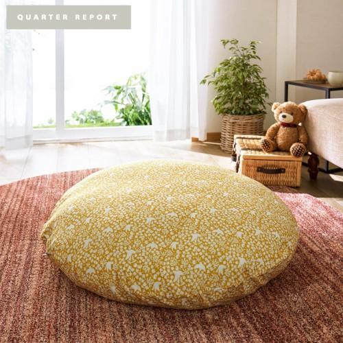 抗菌防臭わたを使ったふかふかビッグフロアクッション<小鳥>の商品写真