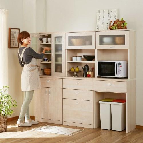 【受注生産】キッチンにぴったり!壁面収納キャビネット ザラメ(MIEL-3)の商品写真