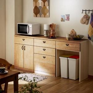 【受注生産】キッチンにぴったり!壁面収納ローキャビネット キナコ(MIEL-3)