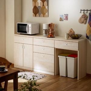 【受注生産】キッチンにぴったり!壁面収納ローキャビネット ザラメ(MIEL-3)