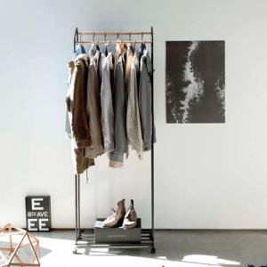 ダブル掛けハンガーラック<幅67cm>の商品写真