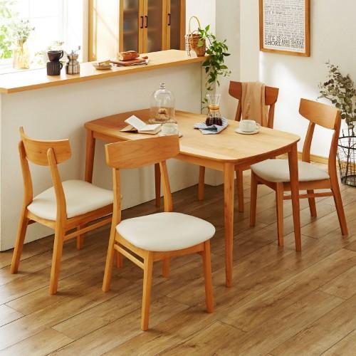アルダー材のダイニングテーブル5点セット<4人用>の商品写真