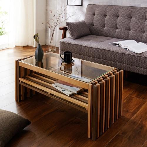 組子デザインのリビングテーブルの商品写真