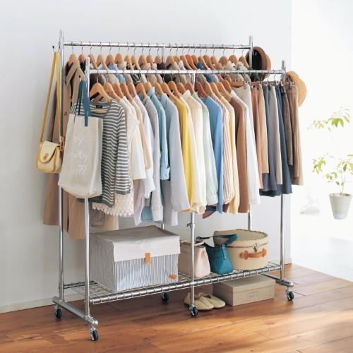 頑丈ワイドダブルハンガーラックの商品写真