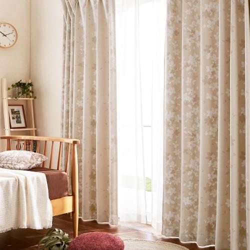 【99サイズ】フラワー柄の遮光カーテンの商品写真